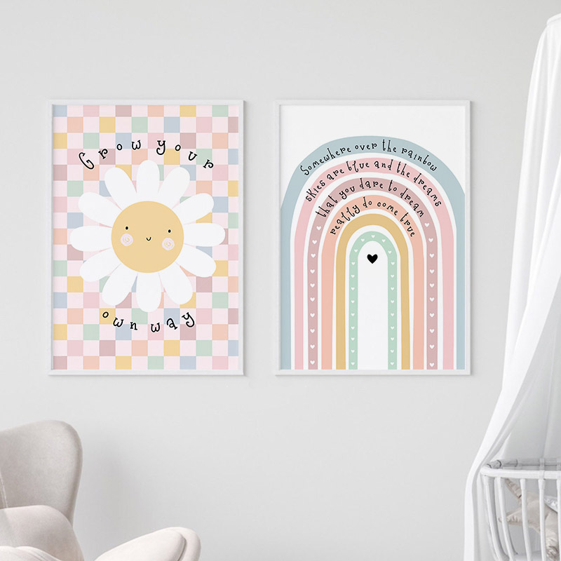 Sun Flower Rainbow Cloud Heart – обзор и цена Baby Nursery Pictures