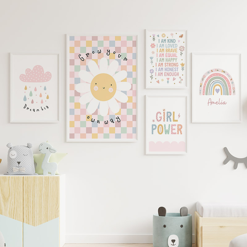 Sun Flower Rainbow Cloud Heart – обзор и цена Baby Nursery Pictures