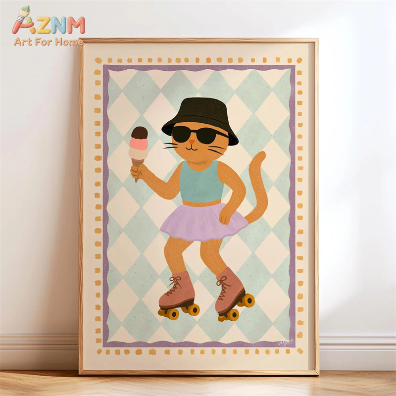 AZNM Retro Groovy Cute Animal  – обзор и цена Baby Nursery Pictures