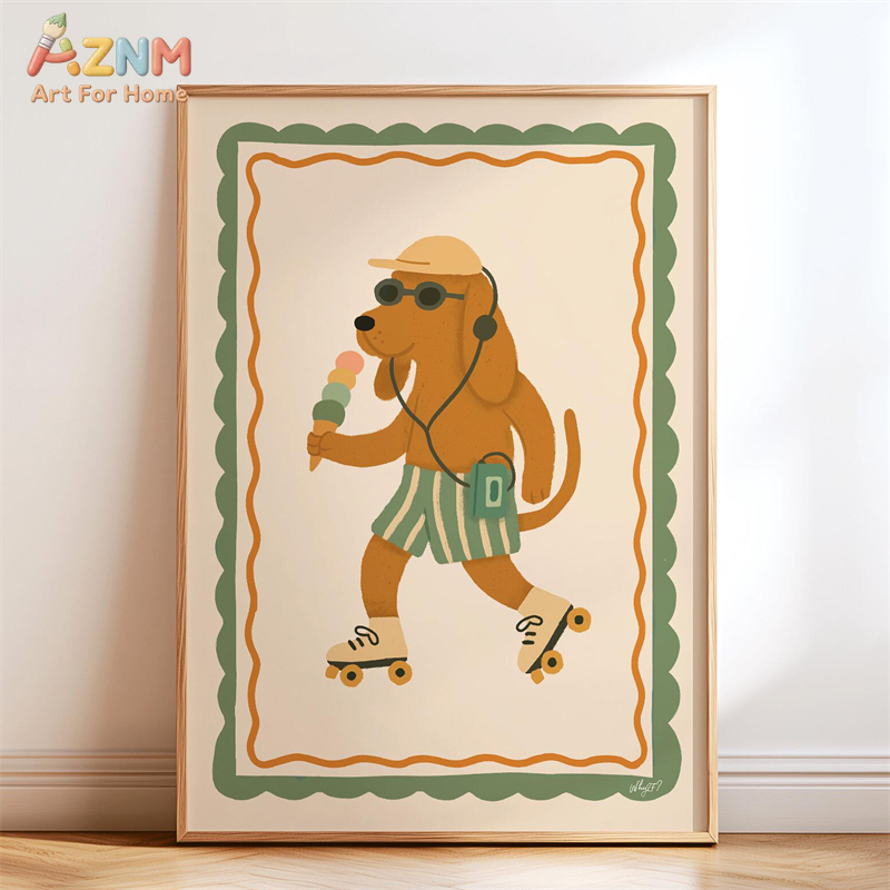AZNM Retro Groovy Cute Animal  – обзор и цена Baby Nursery Pictures